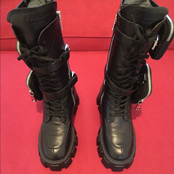 Prada Shoes - Prada Monolith Leather Boots